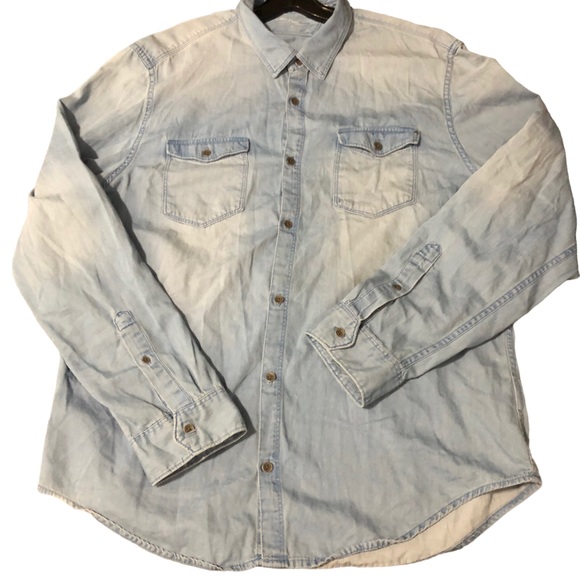 Calvin Klein Button Up Denim Men SZ L - Picture 4 of 12